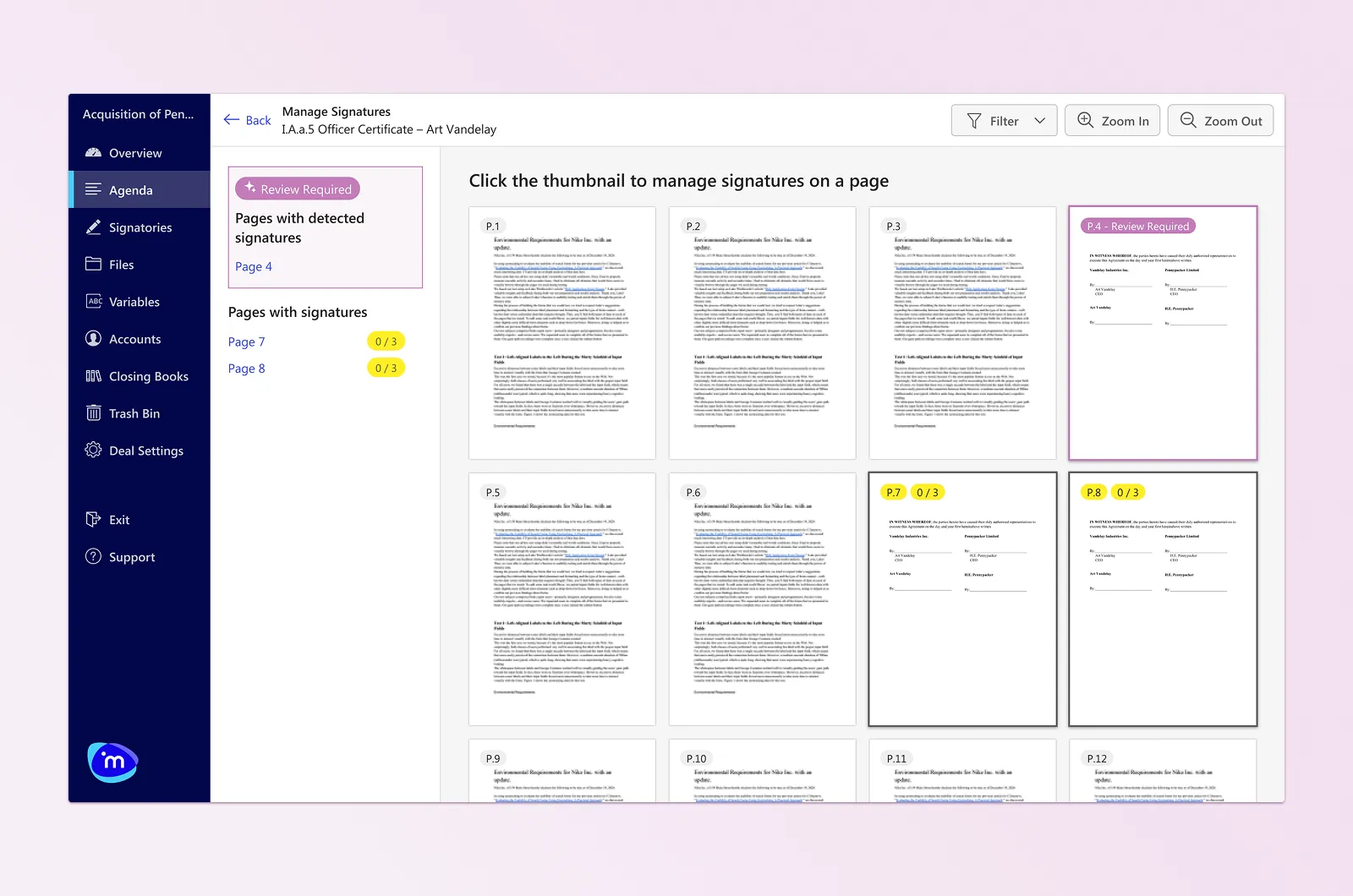 AI signature detection focus pane
