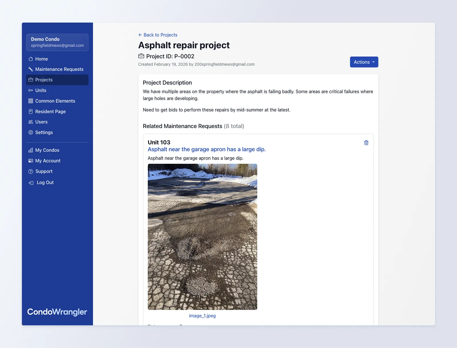 Project management view